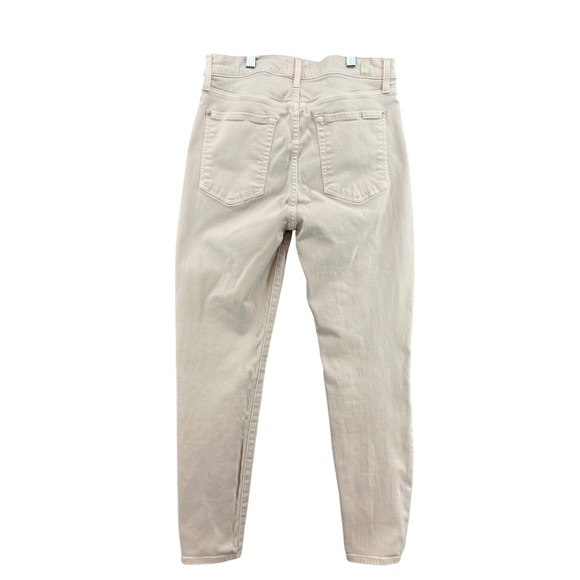 7 For All Mankind High Waist Ankle Skinny Jeans Women's Pink Size 30 - Picture 6 of 16